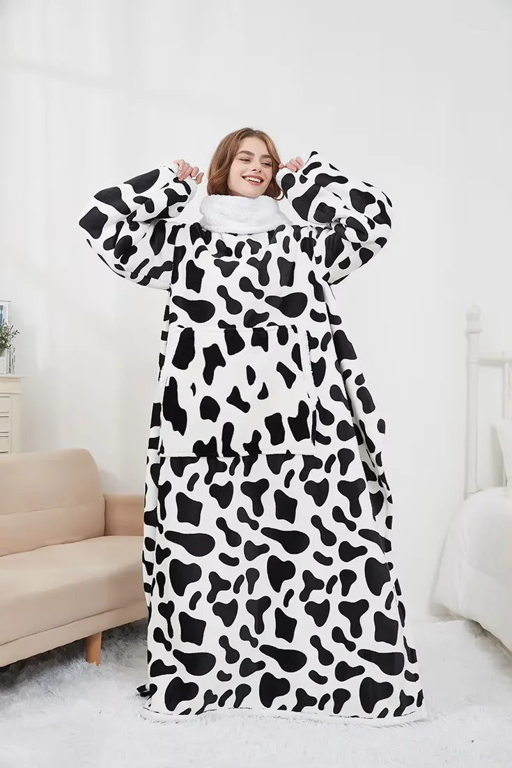 Premium Plaid Sherpa Wearable Tv Blanket