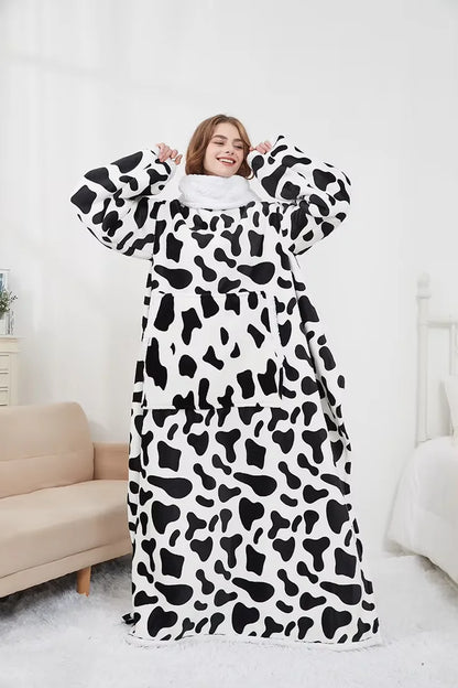 Premium Plaid Sherpa Wearable Tv Blanket