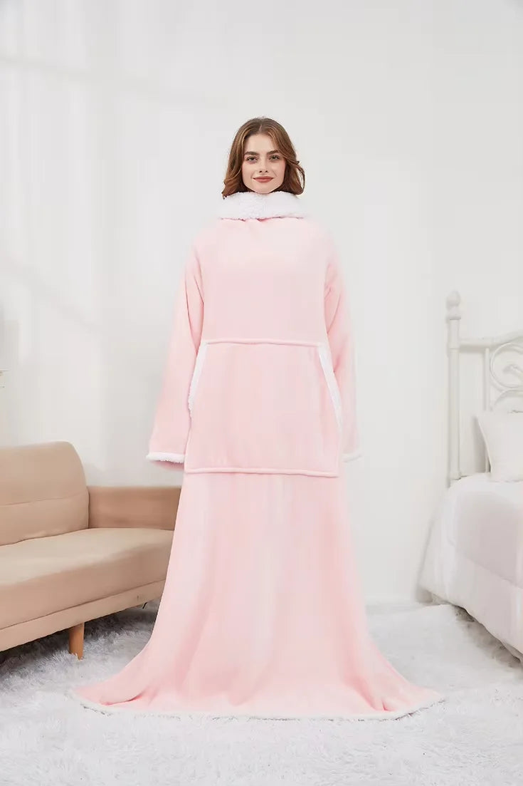 Premium Plaid Sherpa Wearable Tv Blanket