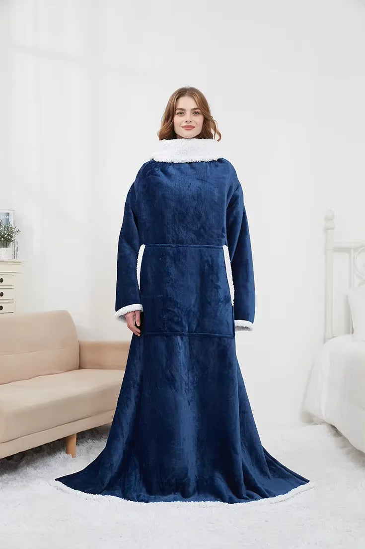 Premium Plaid Sherpa Wearable Tv Blanket