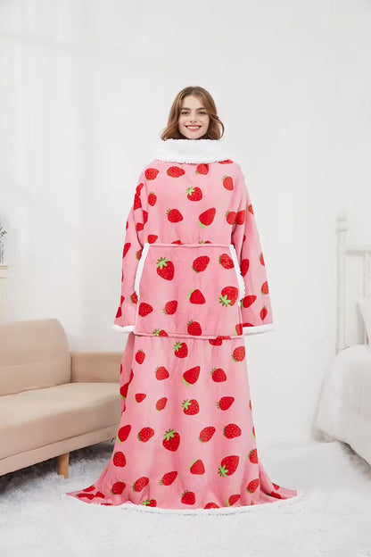 Premium Plaid Sherpa Wearable Tv Blanket